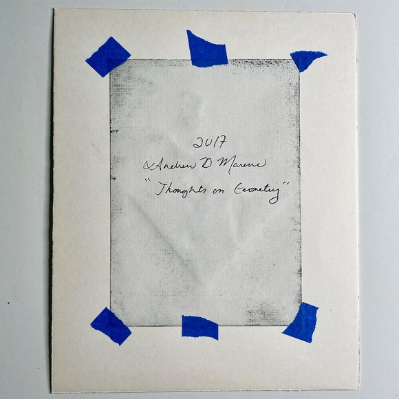 Signed Original Drawing Illustration of Male Figure & Geometric Shapes - Picture 5 of 9